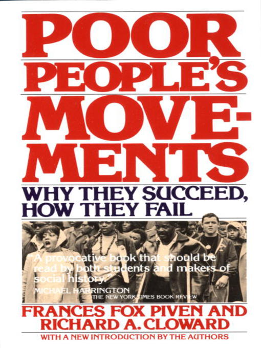 Title details for Poor People's Movements by Frances Fox Piven - Available